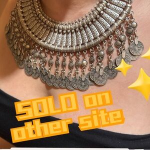 Silver Turkish Coin Bib / Necklace